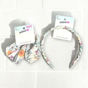 Scünci Floral Scrunchie & Braided Headband Set | NWT
